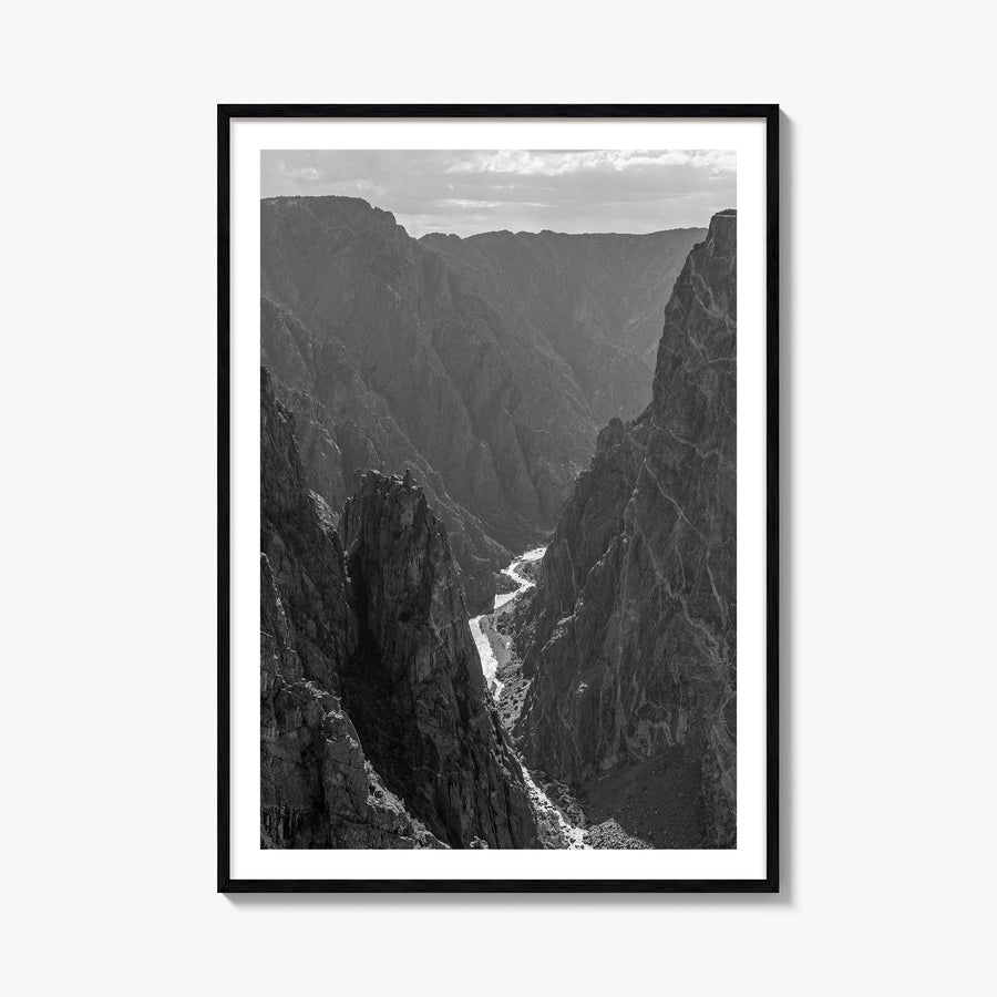 Black Canyon of the Gunnison National Park black & white photo poster of Colorado, USA – vertical wall art, unframed print sh