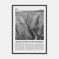 Black Canyon of the Gunnison National Park Poster Black Wood / 8x12 in Nbourhood Travel B&W Poster