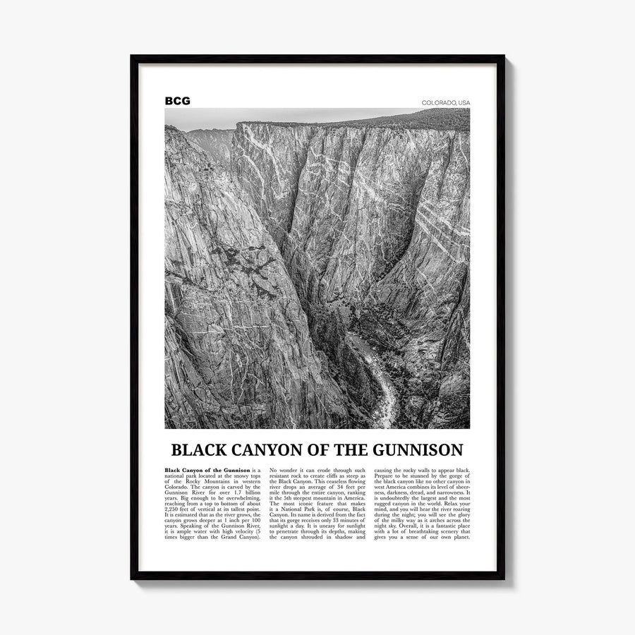Black Canyon of the Gunnison National Park Newspaper Poster, framed poster mockup