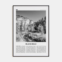 Black Hills Poster None / 8x12 in Nbourhood Travel B&W Poster