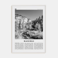 Black Hills Poster White Wood / 8x12 in Nbourhood Travel B&W Poster