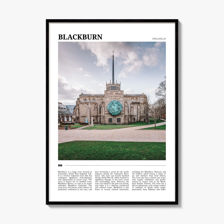 Blackburn Travel Poster, framed poster mockup