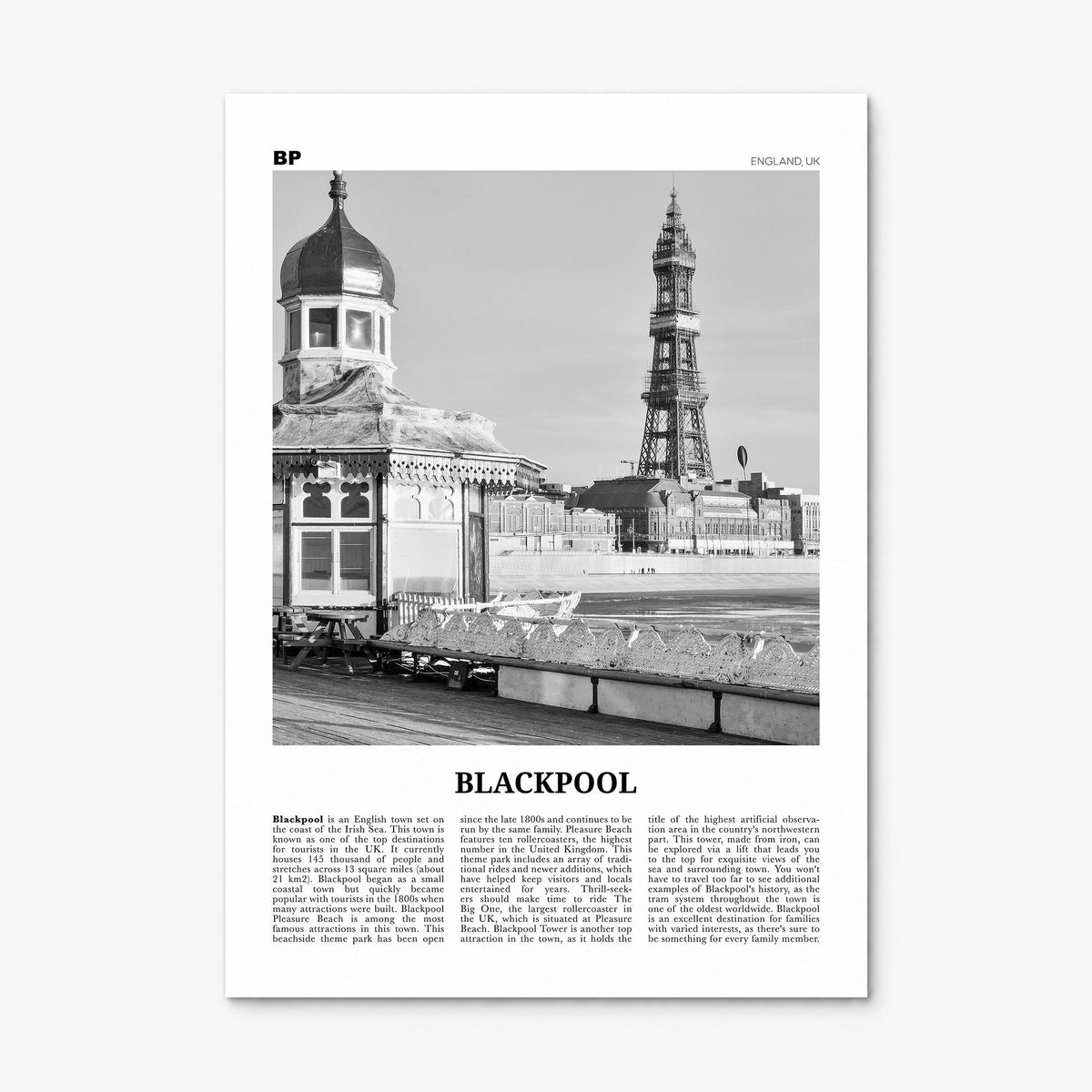 Blackpool Newspaper Poster, print only (unframed)