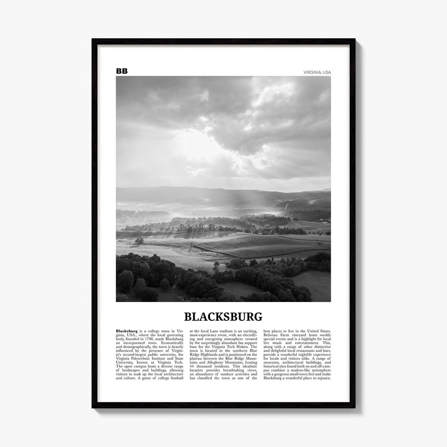 Blacksburg Newspaper Poster, framed poster mockup