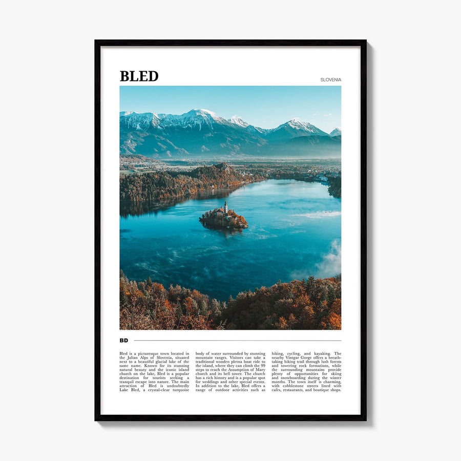 Bled Travel Poster, framed poster mockup