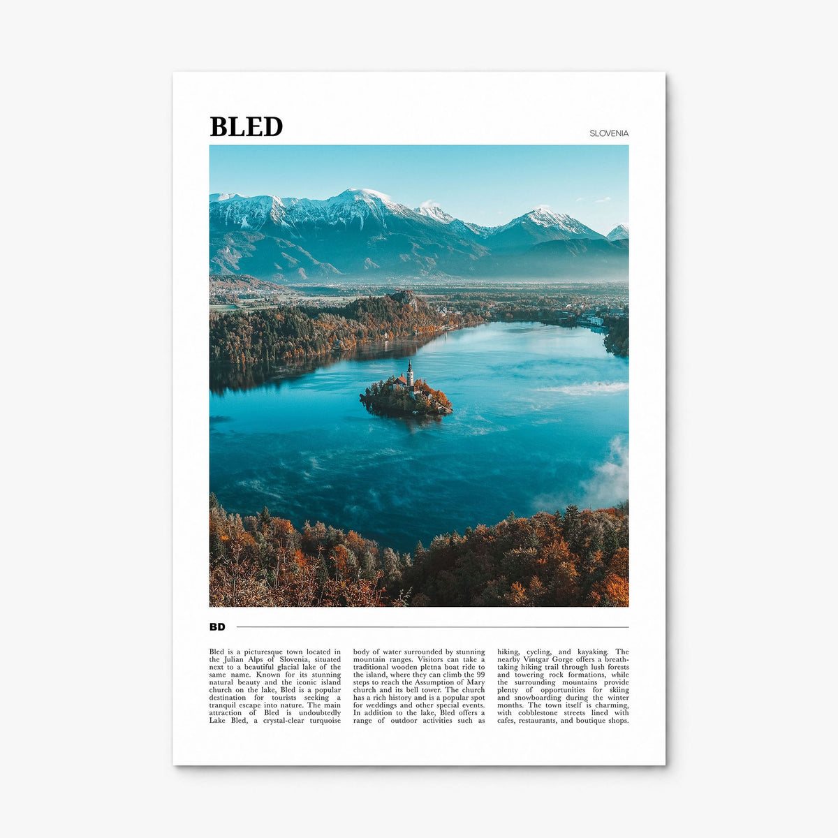 Bled Travel Poster, print only (unframed)