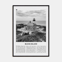 Block Island Poster Black Wood / 8x12 in Nbourhood Travel B&W Poster