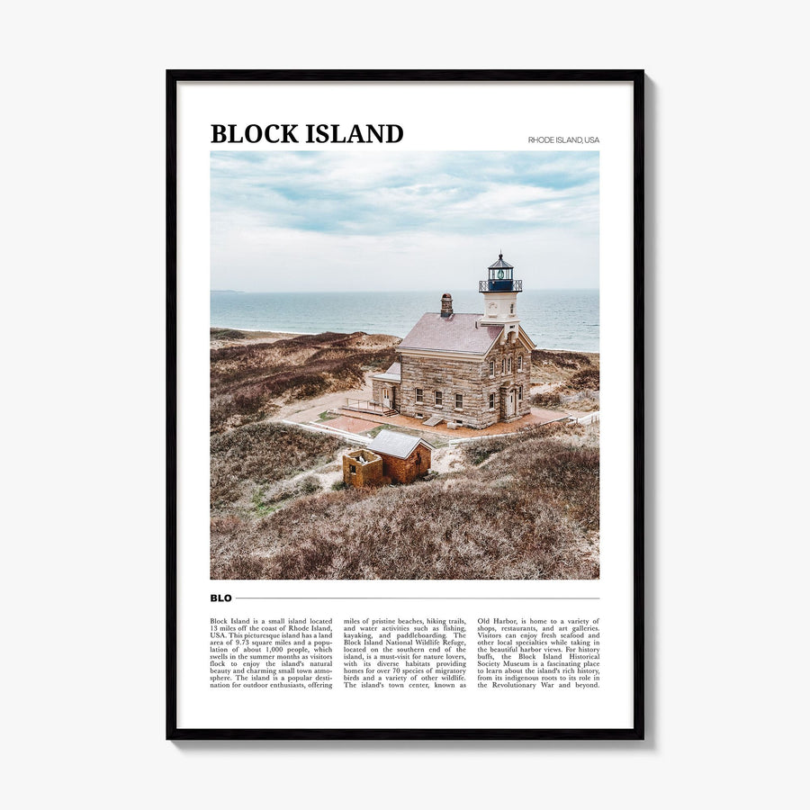Block Island Travel Poster, framed poster mockup