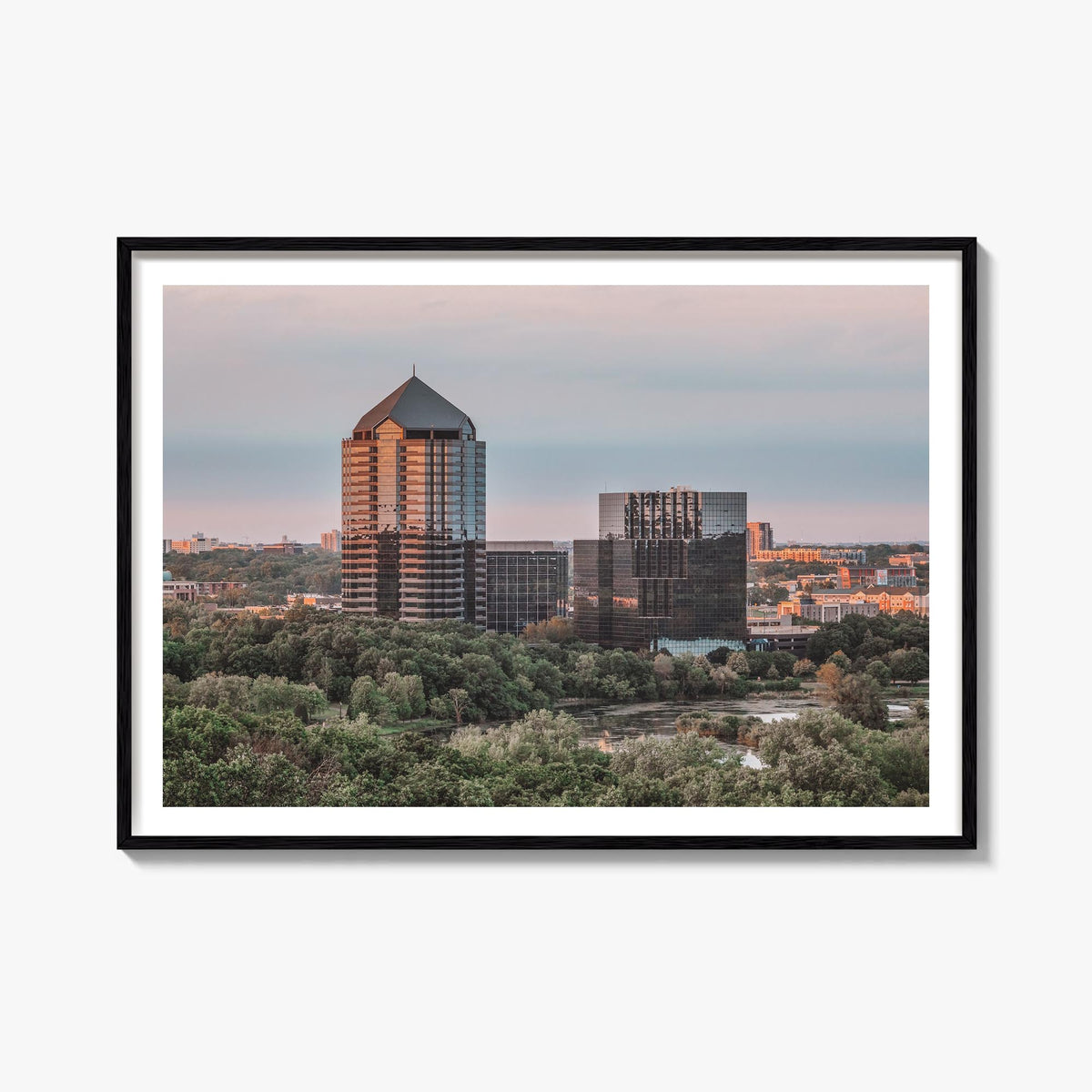 Bloomington colorful photo poster of Indiana, USA – horizontal wall art, unframed print shown in interior mockup
