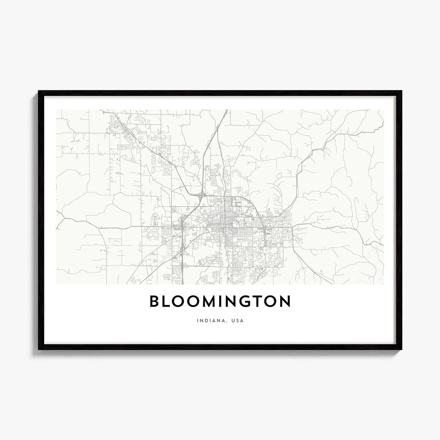 Bloomington Map Poster, framed poster mockup