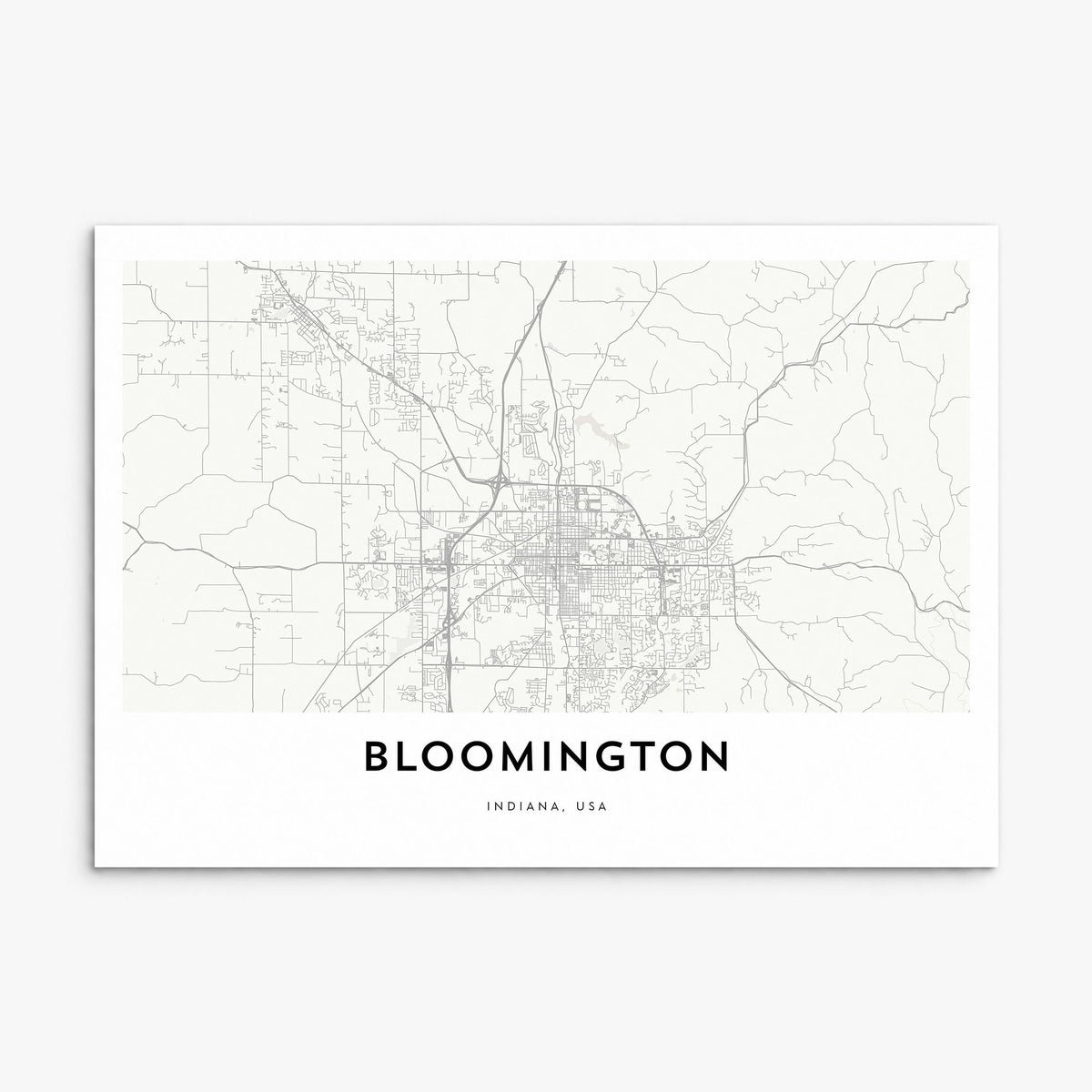 Bloomington Map Poster, print only (unframed)