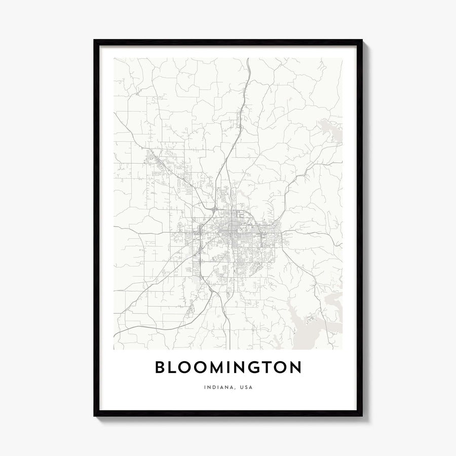 Bloomington Map Poster, framed poster mockup