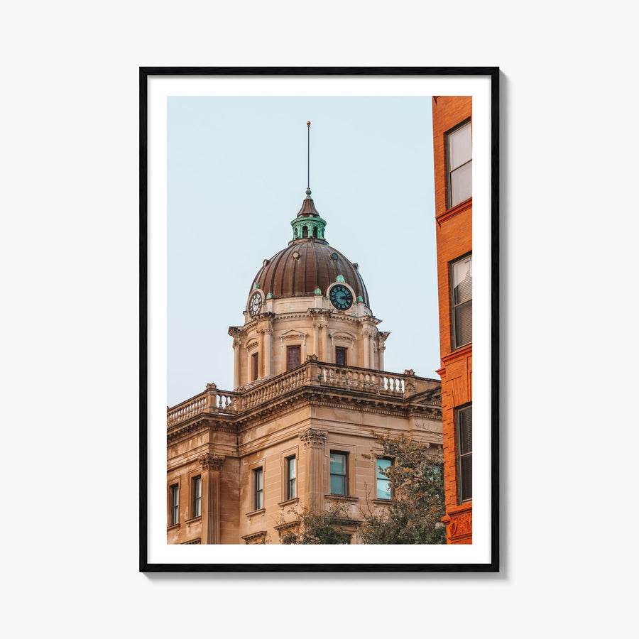 Bloomington no. 1 colorful photo poster of Indiana, USA – vertical wall art, unframed print shown in interior mockup