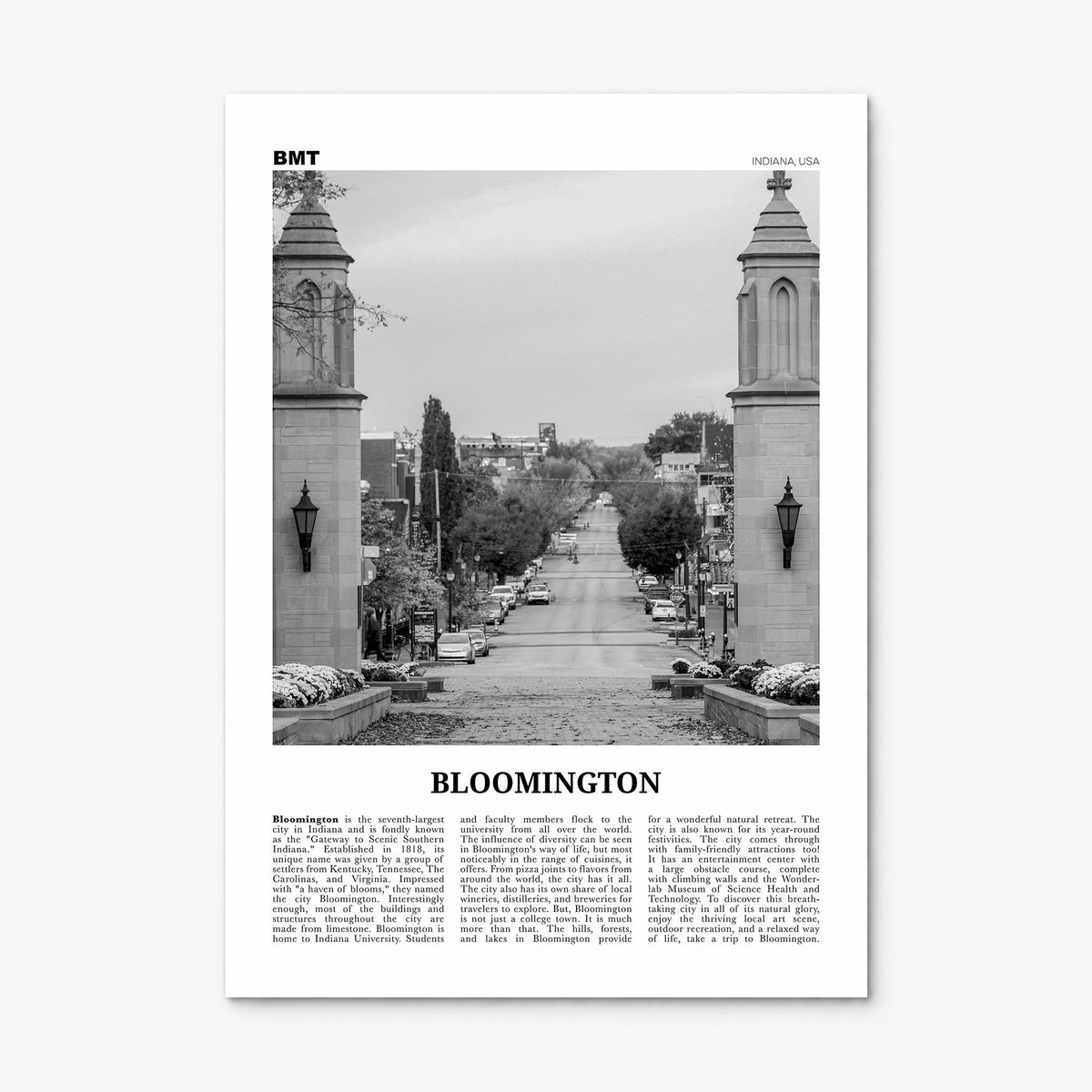 Bloomington Newspaper Poster, print only (unframed)