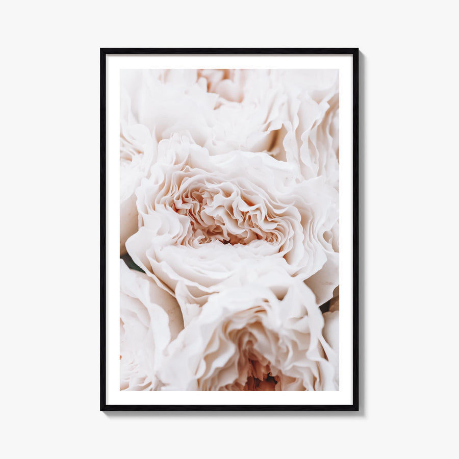 Blossoming Roses colorful photo poster – vertical wall art, unframed print shown in interior mockup