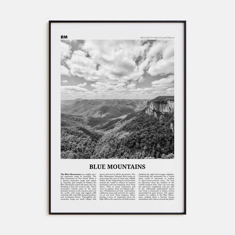 Blue Mountains Poster None / 8x12 in Nbourhood Travel B&W Poster