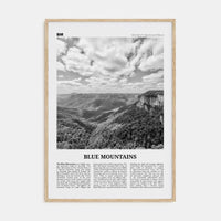 Blue Mountains Poster Natural Wood / 8x12 in Nbourhood Travel B&W Poster