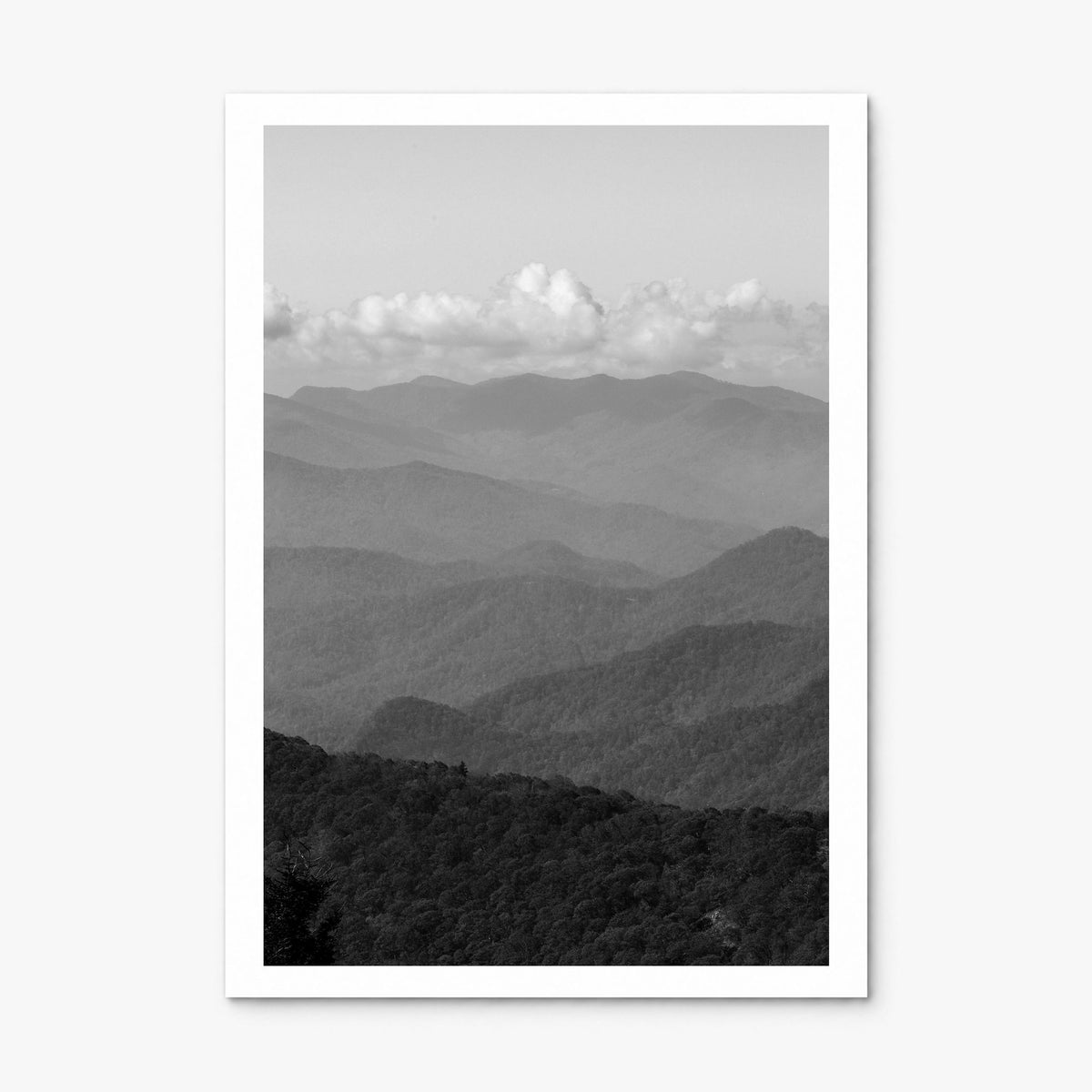 Blue Ridge Mountains Photo Poster, print only (unframed), white border