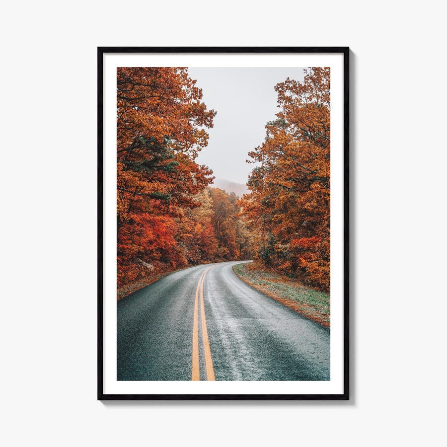 Blue Ridge Parkway no. 2 colorful photo poster of United States – vertical wall art, unframed print shown in interior mockup