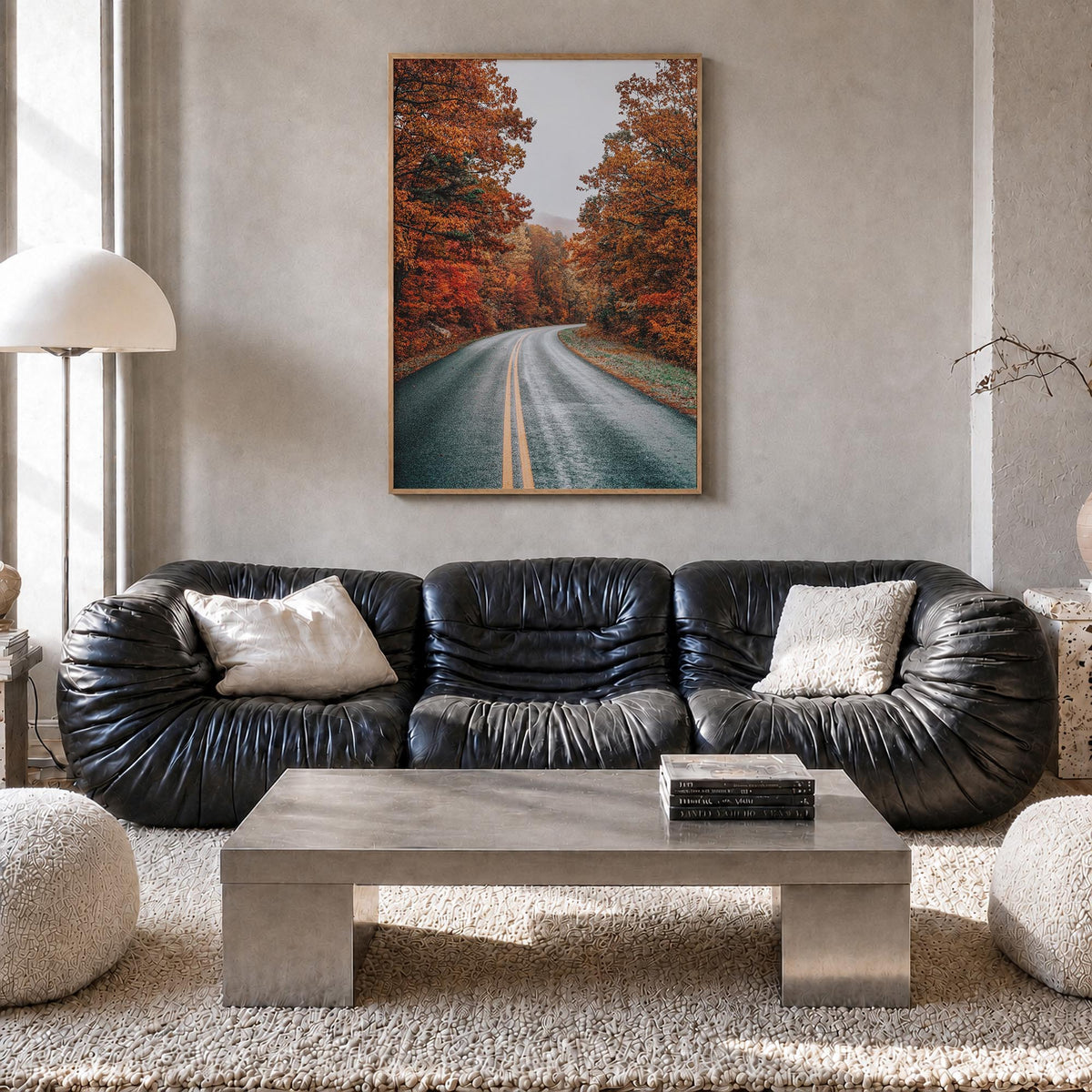 Blue Ridge Parkway no. 2 colorful photo poster of United States – vertical wall art in natural wood frame, hanging on wall