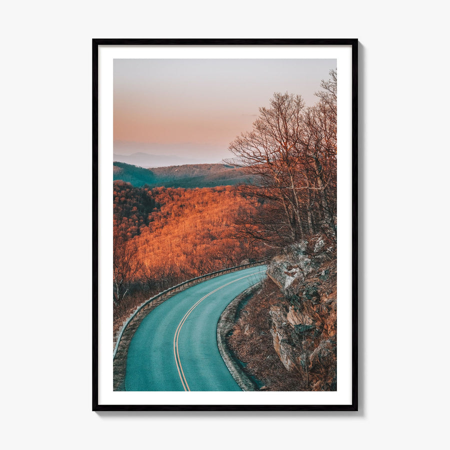 Blue Ridge Parkway Photo No 1 Poster, framed poster mockup, white border