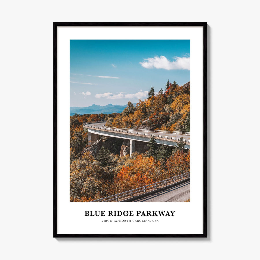 Blue Ridge Parkway Classic Poster, framed poster mockup