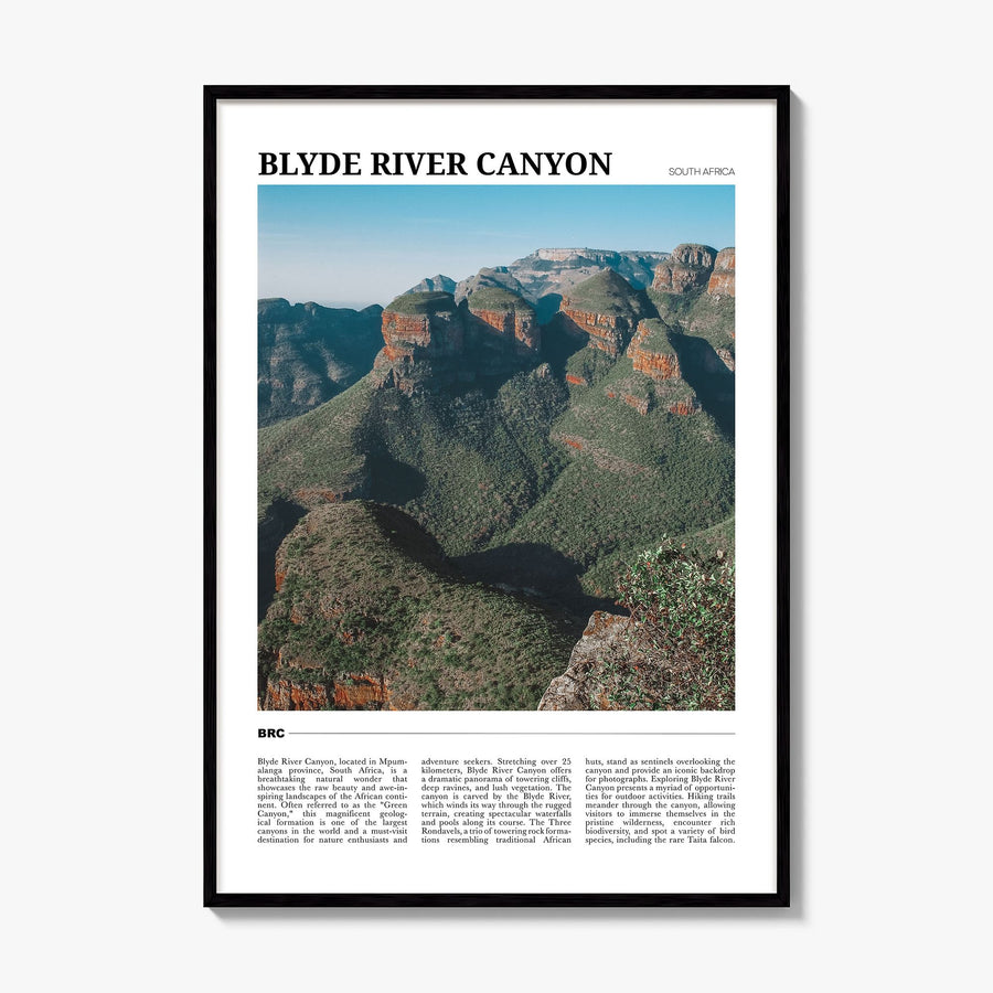 Blyde River Canyon Travel Poster, framed poster mockup