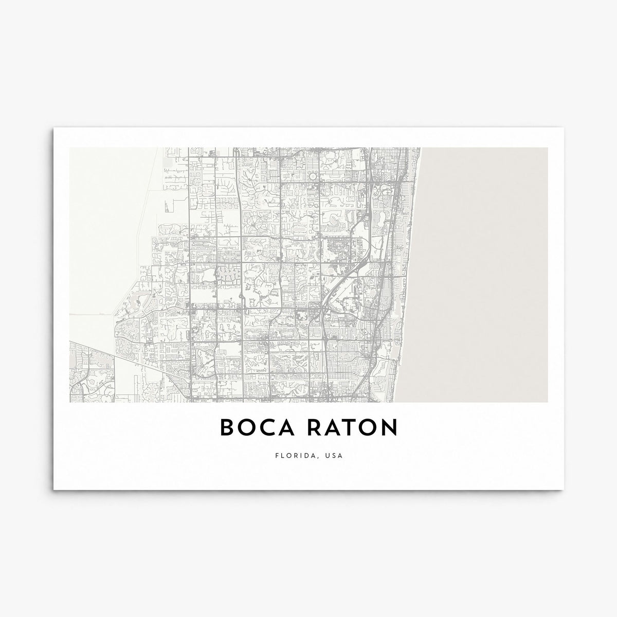 Boca Raton Map Poster, print only (unframed)