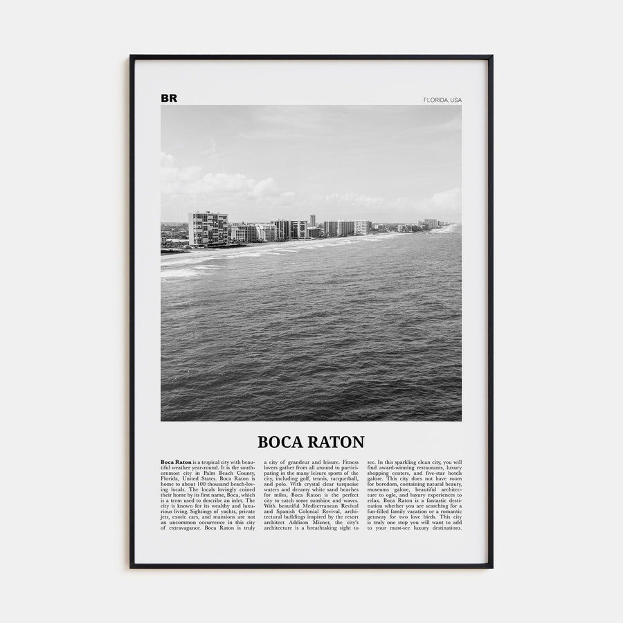 Boca Raton No 1 Poster None / 8x12 in Nbourhood Travel B&W Poster