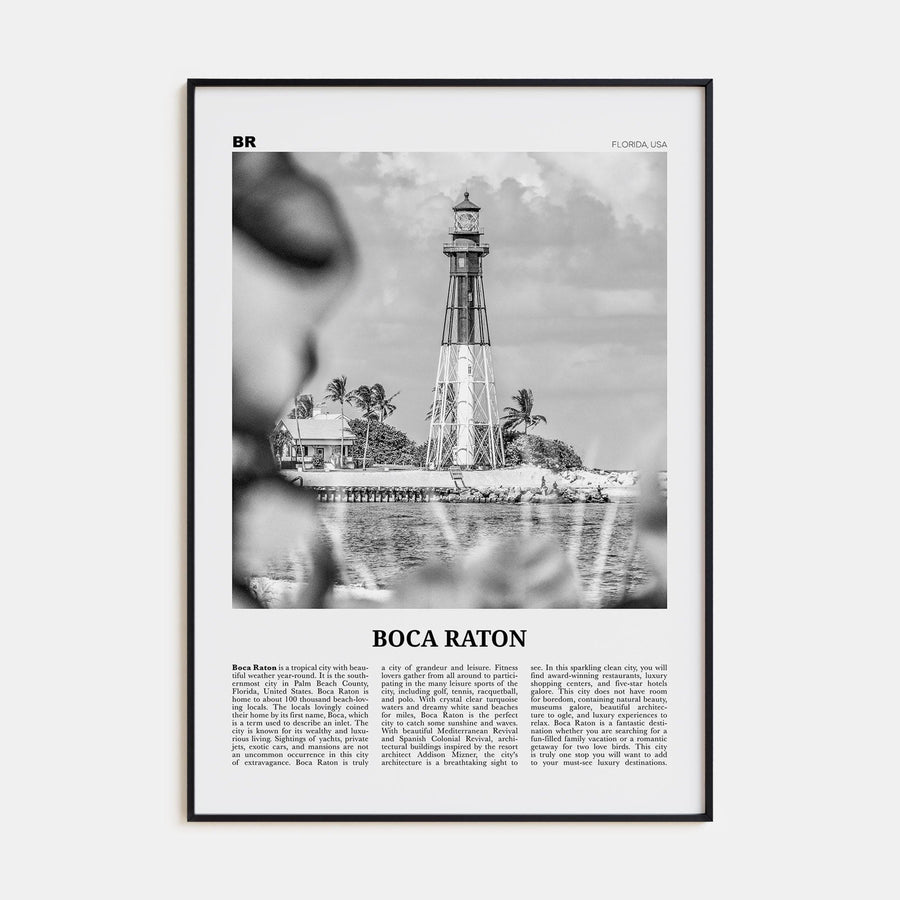 Boca Raton No 2 Poster None / 8x12 in Nbourhood Travel B&W Poster