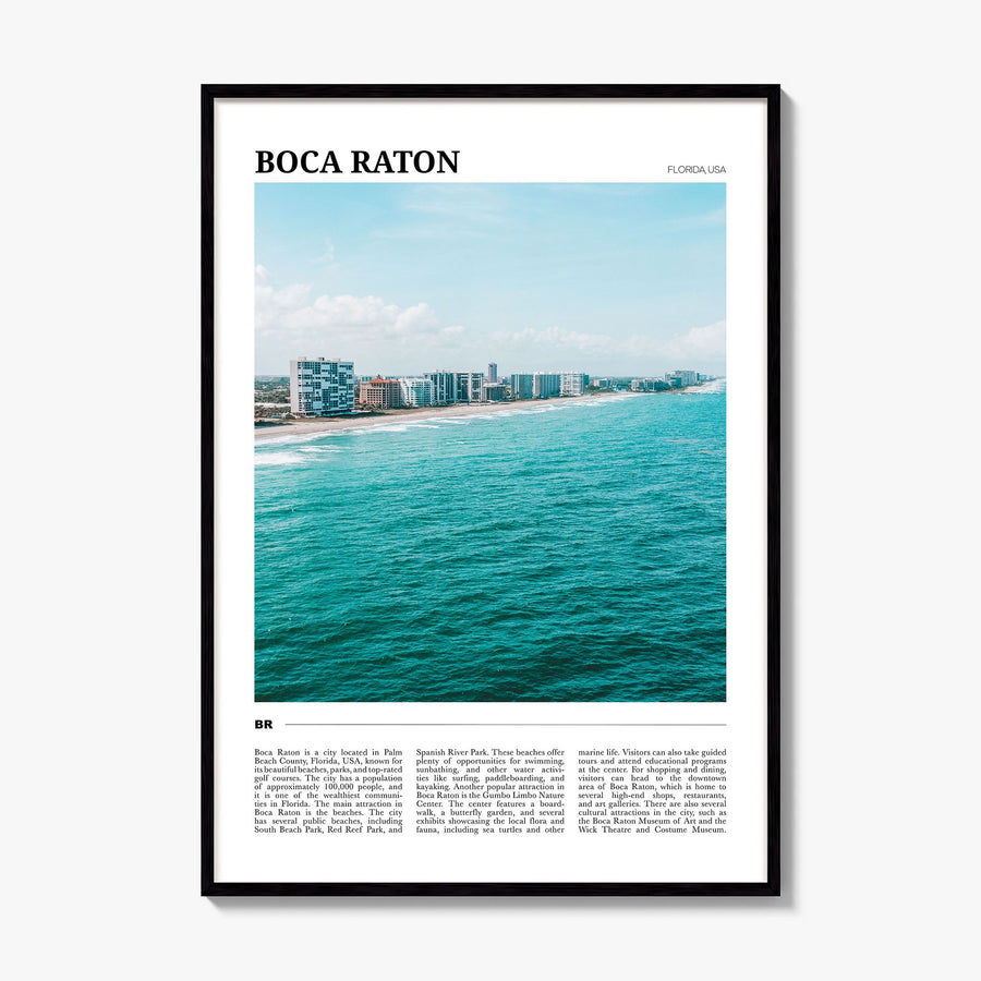 Boca Raton Travel Poster, framed poster mockup