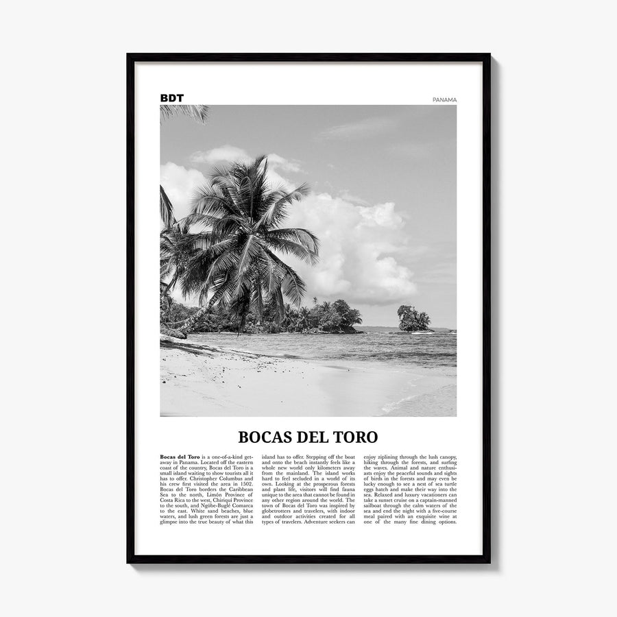 Bocas del Toro Newspaper Poster, framed poster mockup