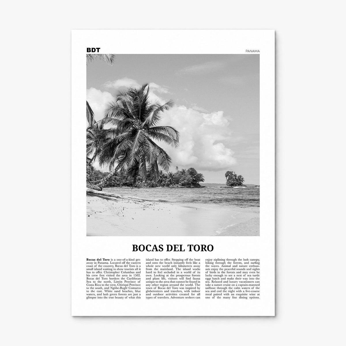 Bocas del Toro Newspaper Poster, print only (unframed)