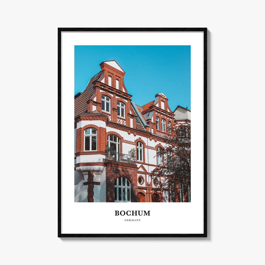Bochum colorful classic poster of Germany – vertical wall art, unframed print shown in interior mockup
