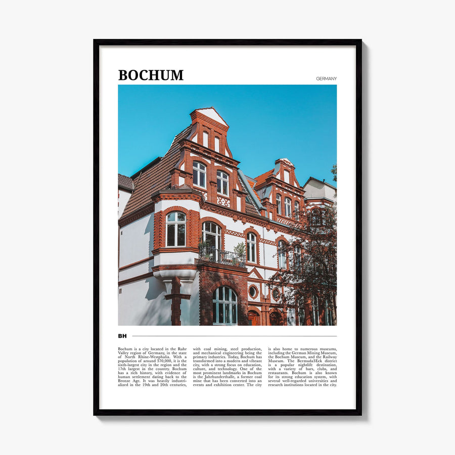 Bochum Travel Poster, framed poster mockup