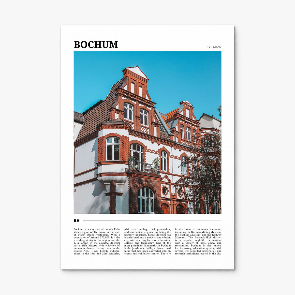 Bochum Travel Poster, print only (unframed)