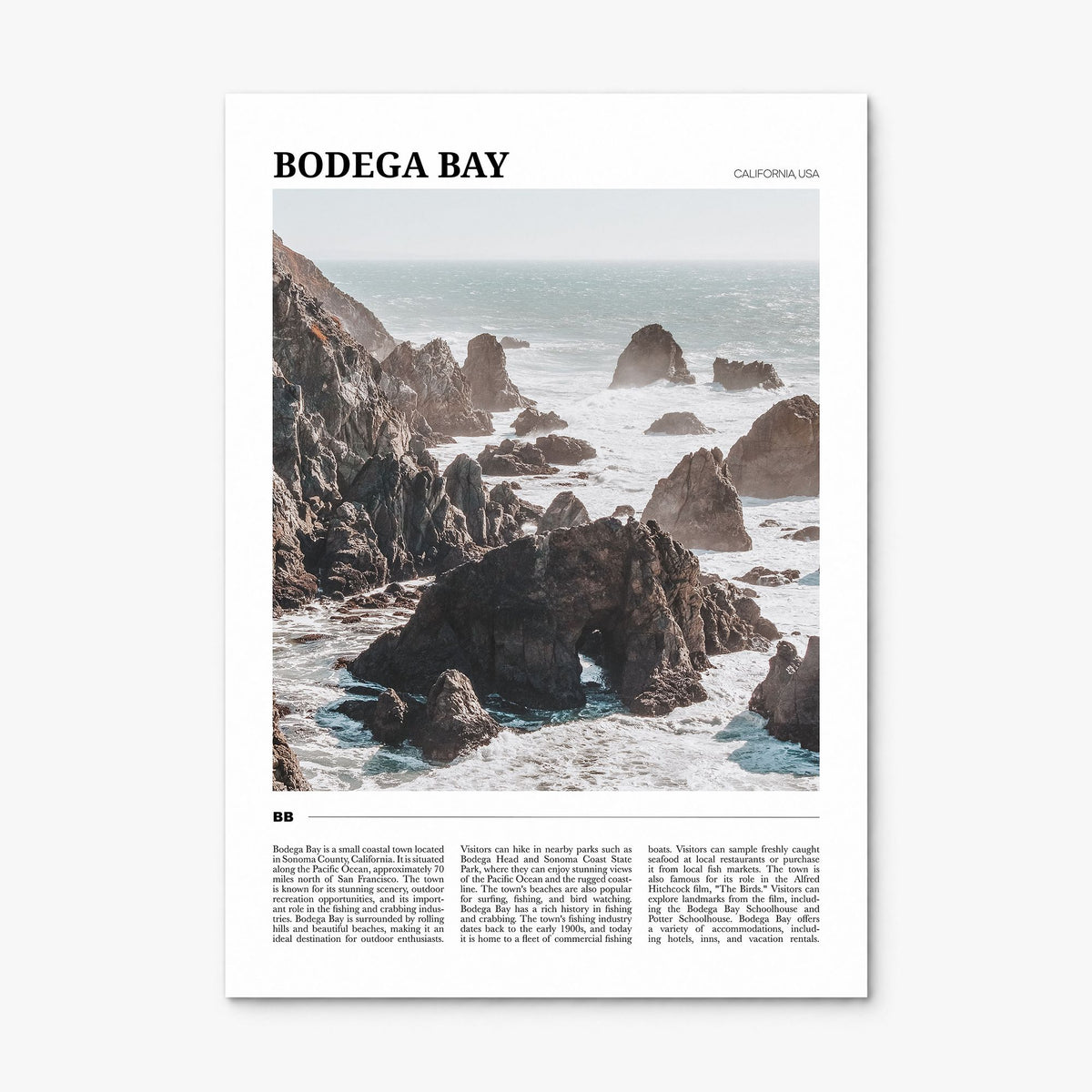 Bodega Bay Travel Poster, print only (unframed)