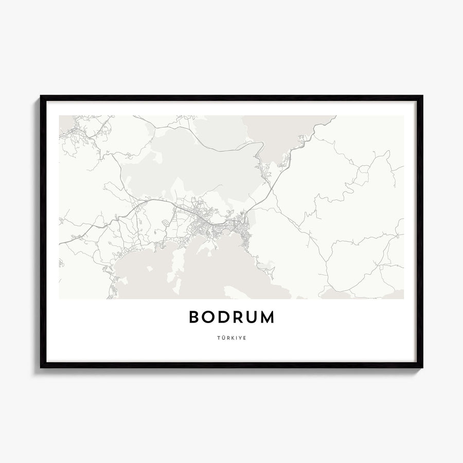 Bodrum Map Poster, framed poster mockup