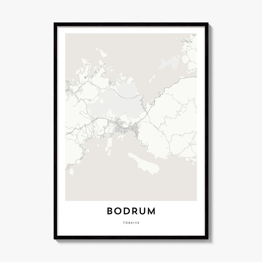 Bodrum Map Poster, framed poster mockup