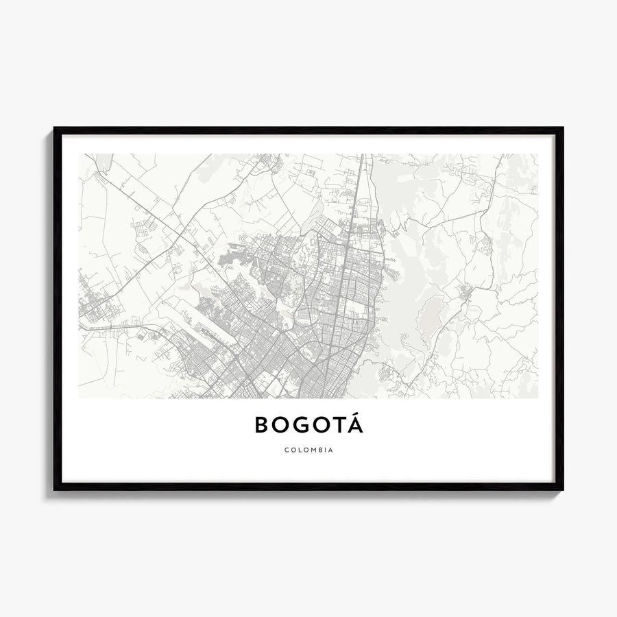 Bogotá Map Poster, framed poster mockup