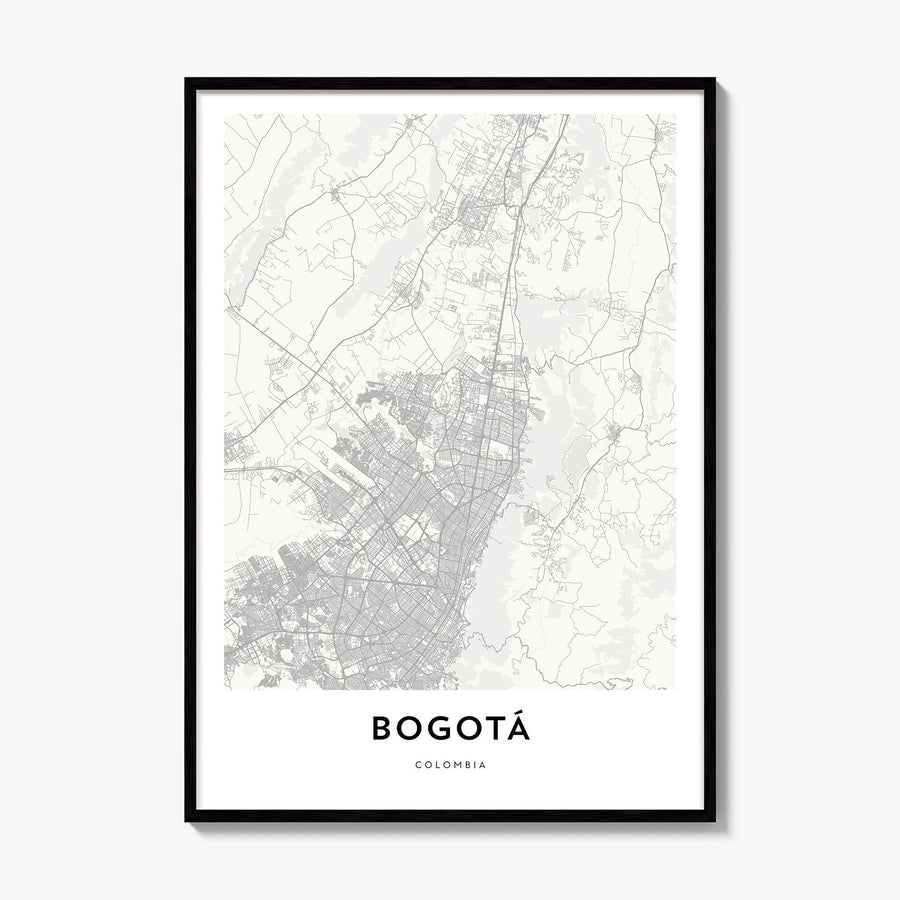Bogotá Map Poster, framed poster mockup