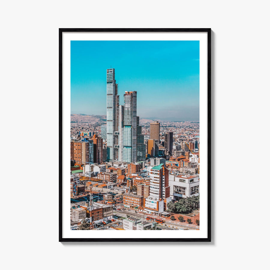 Bogotá no. 1 colorful photo poster of Colombia – vertical wall art, unframed print shown in interior mockup