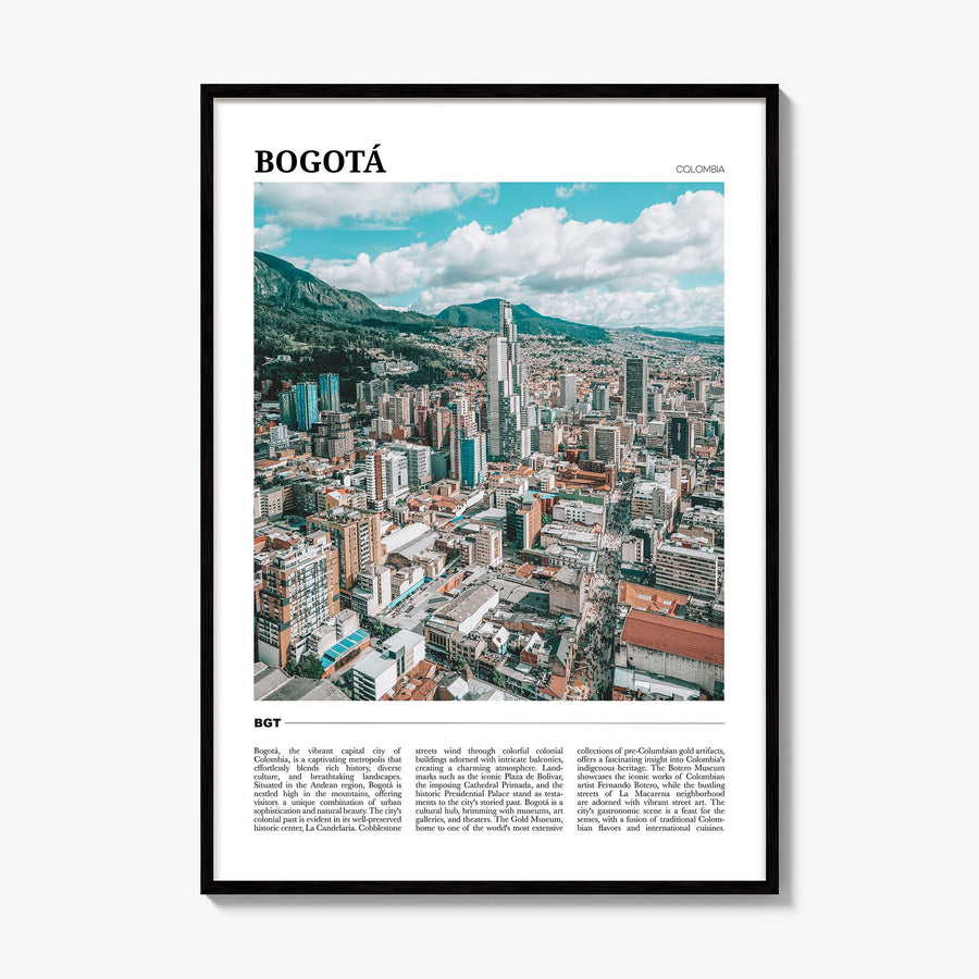 Bogotá Travel Poster, framed poster mockup