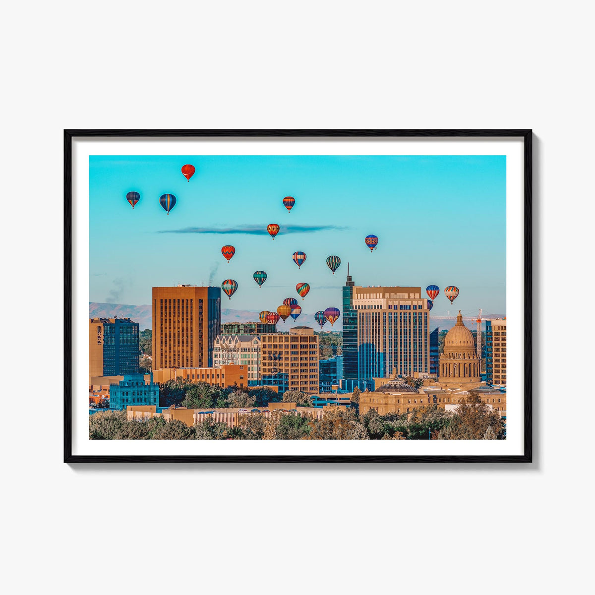 Boise colorful photo poster of Idaho, USA – horizontal wall art, unframed print shown in interior mockup