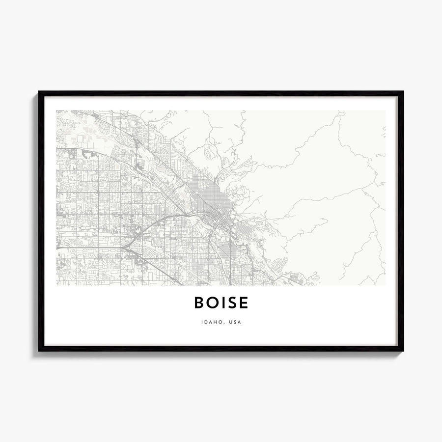 Boise Map Poster, framed poster mockup