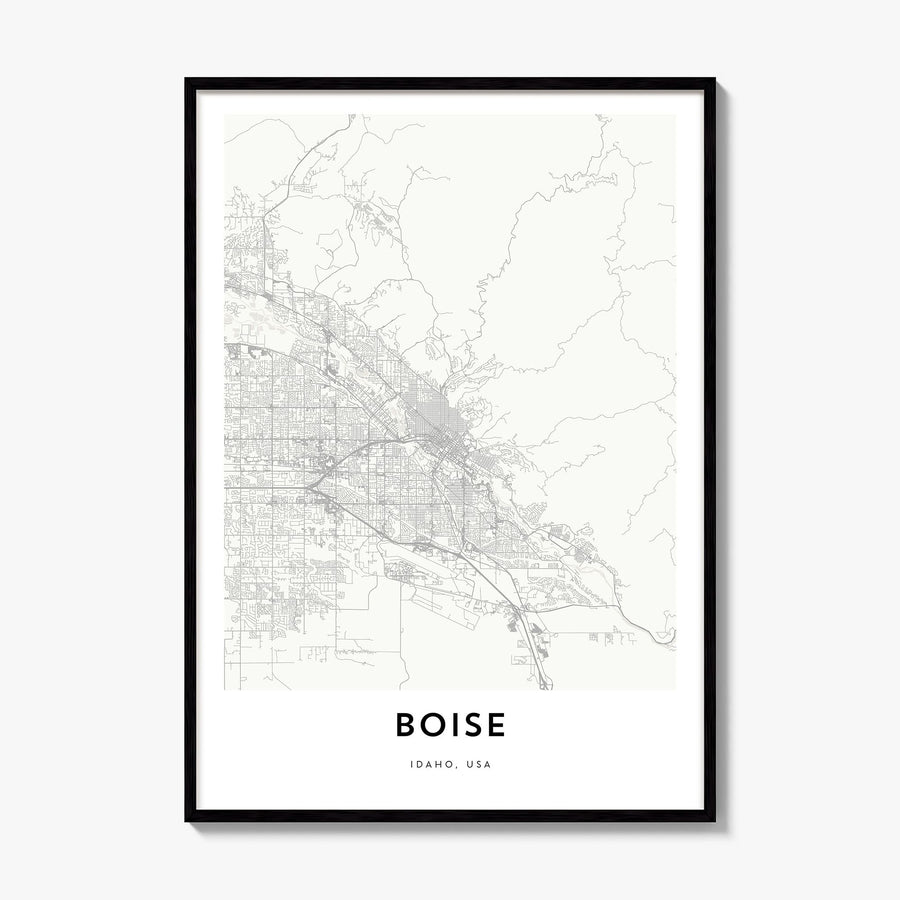 Boise Map Poster, framed poster mockup