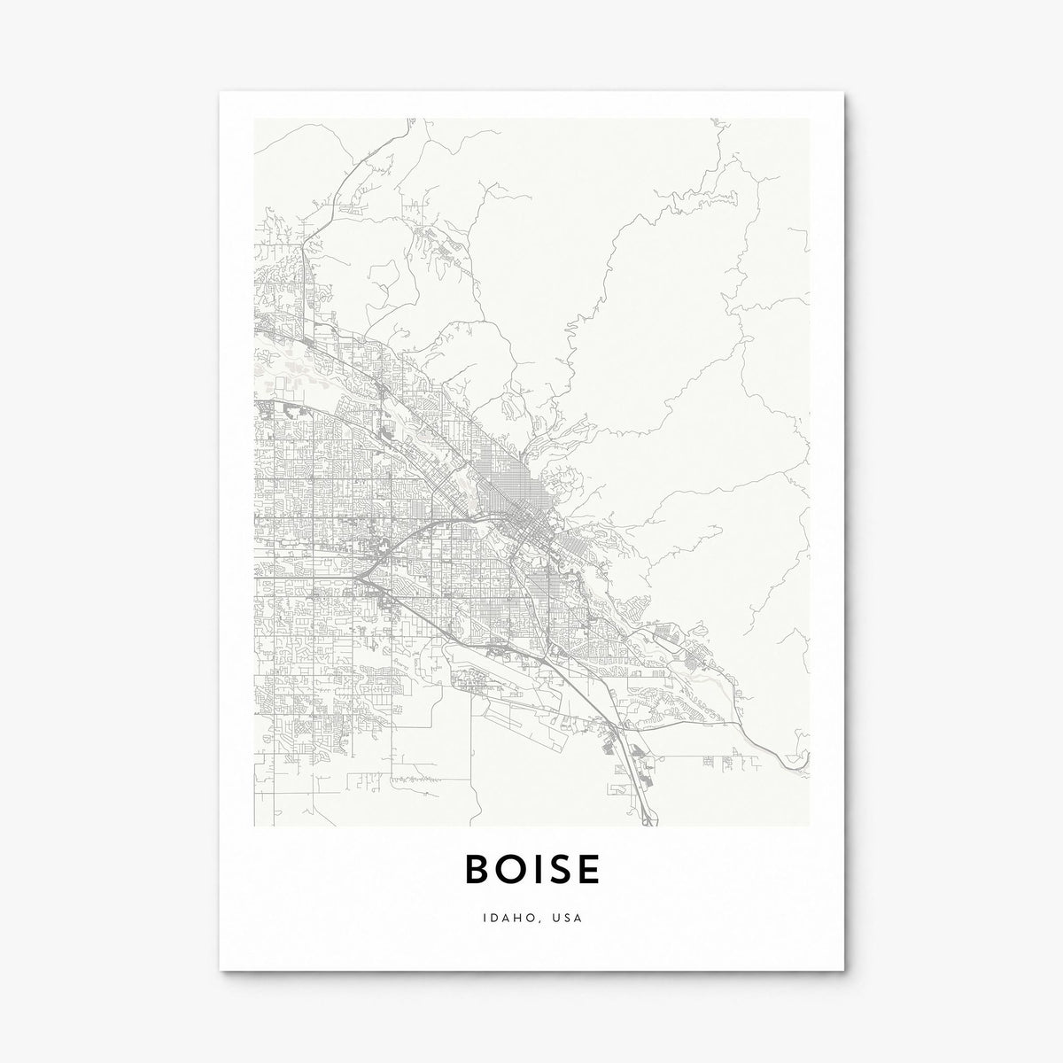 Boise Map Poster, print only (unframed)