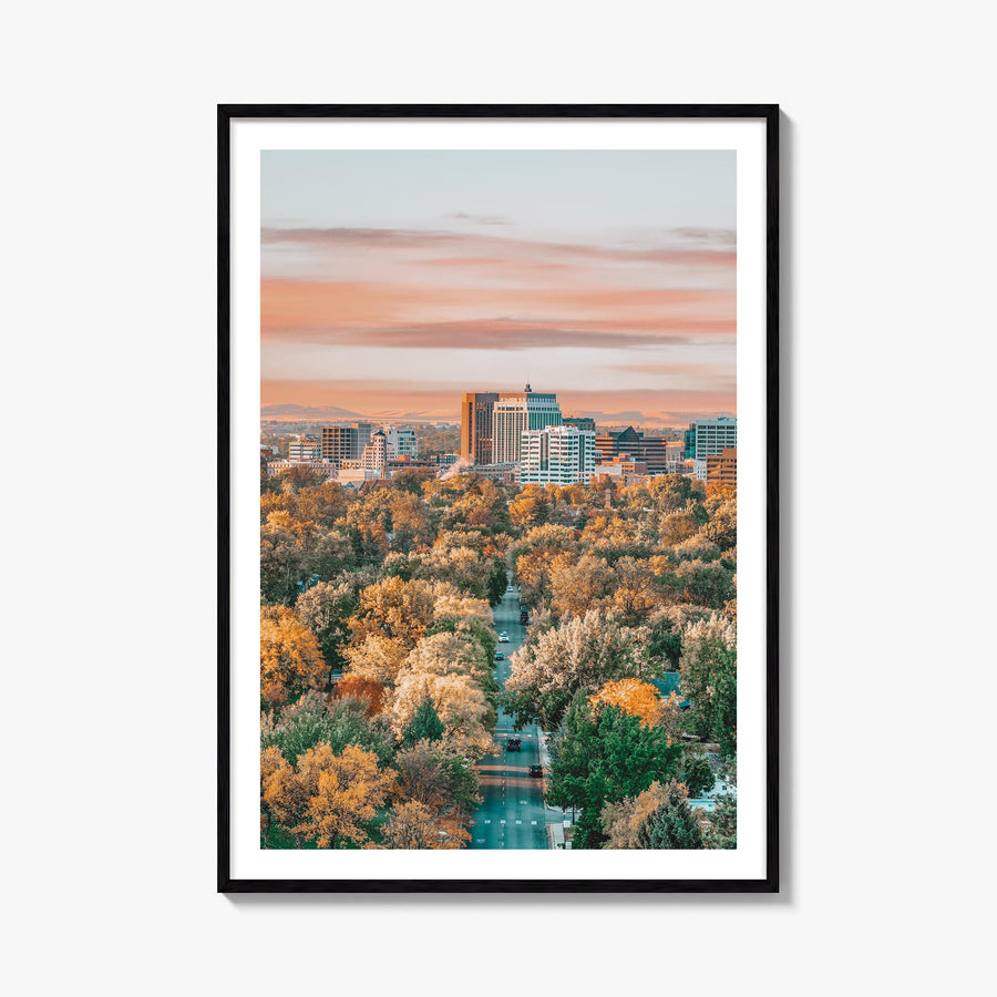 Boise no. 1 colorful photo poster of Idaho, USA – vertical wall art, unframed print shown in interior mockup