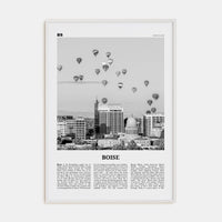 Boise No 1 Poster White Wood / 8x12 in Nbourhood Travel B&W Poster