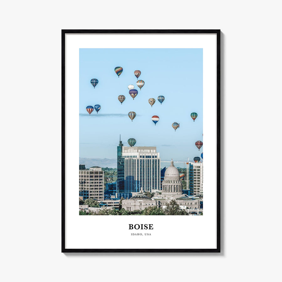 Boise no. 2 colorful classic poster of Idaho, USA – vertical wall art, unframed print shown in interior mockup